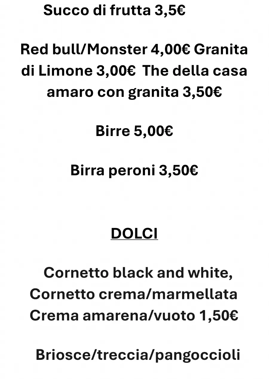 Listino online : Nuovo listino Bar Cilea S.a.S. Napoli
